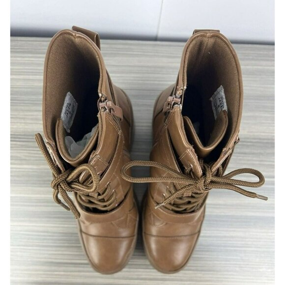 Limelight Womens Boot Size 8 Jazzie Brown Lace Up Zipper Platform Boots Shoe Y2K - Picture 6 of 10